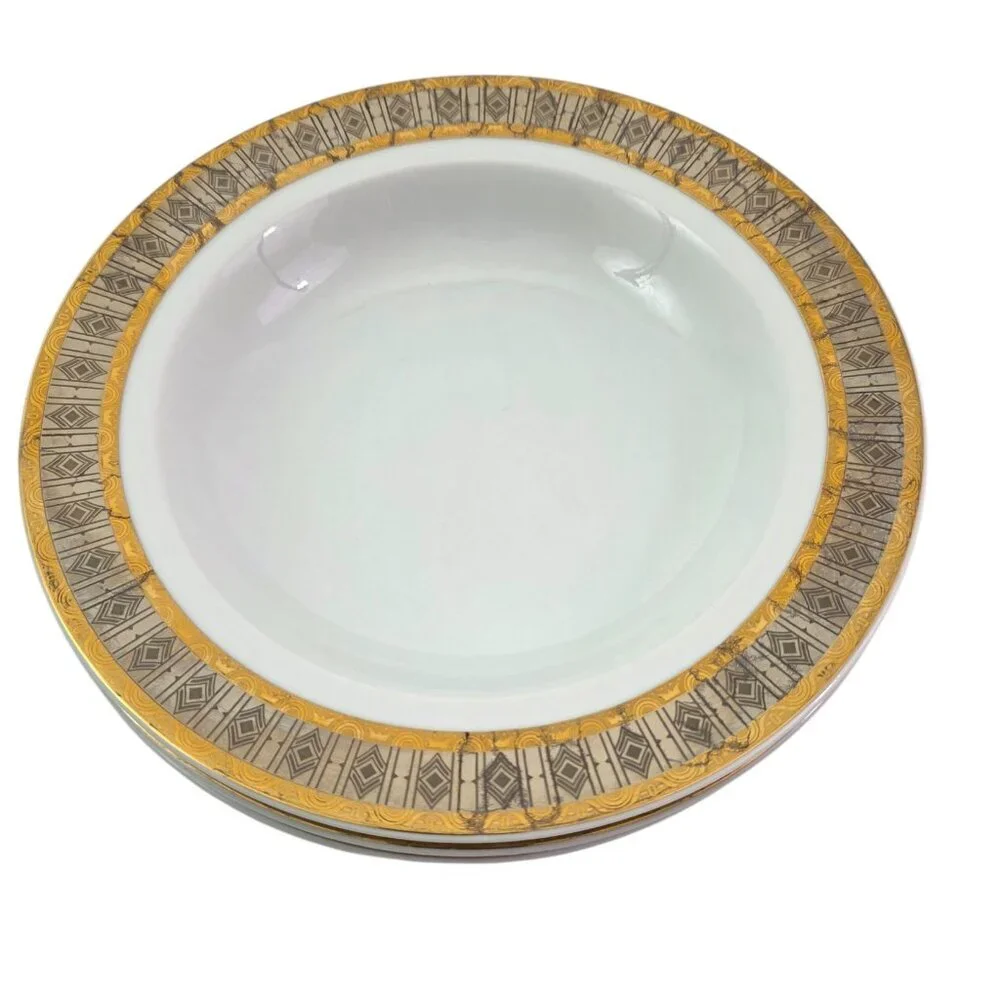 Baum Bros Formalities SAMANTHA Bohemian Porcelain Soup Salad Bowls – Set of 4
